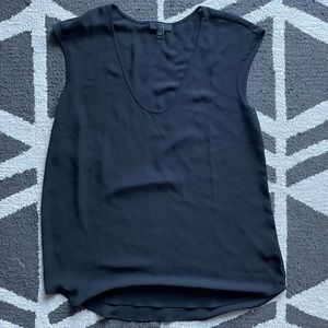 J. Crew (10 Tall) Chiffon Blouse - Black